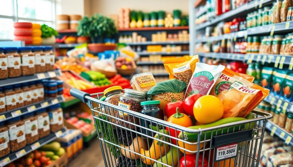 Budget grocery shopping for healthy eating on a budget.