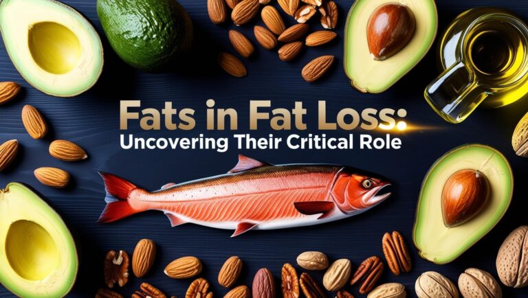 Fats in Fat Loss: Uncovering Their Critical Role Alt text: "Healthy fats, like avocados, almonds, and salmon, arranged on a dark surface. Text reads 'Fats in Fat Loss: Uncovering Their Critical Role.' Alt text: "Healthy fats, like avocados, almonds, and salmon, arranged on a dark surface. Text reads 'Fats in Fat Loss: Uncovering Their Critical Role.'" Alt text: "Healthy fats, like avocados, almonds, and salmon, arranged on a dark surface. Text reads 'Fats in Fat Loss: Uncovering Their Critical Role.'"