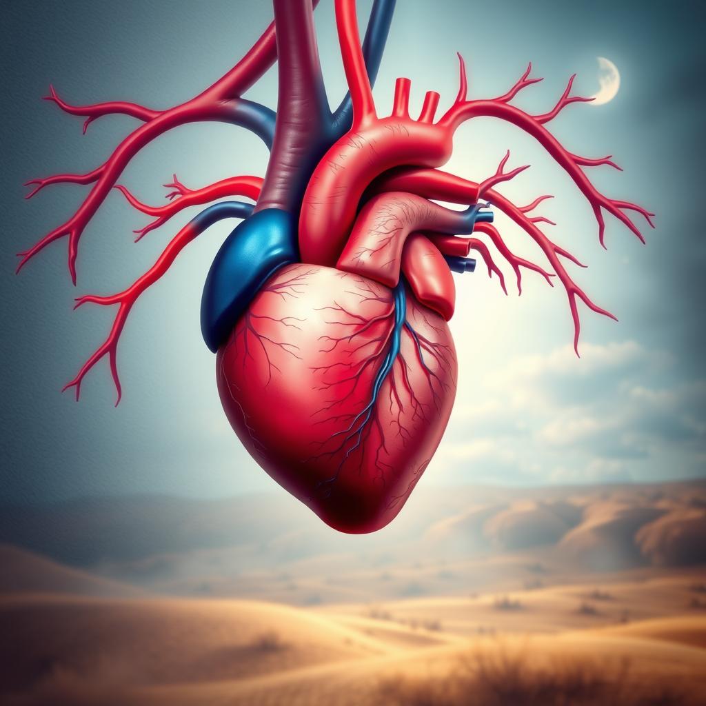 A detailed anatomical illustration of the cardiovascular system, highlighting the detrimental effects of poor sleep on heart health. The foreground depicts the heart, arteries, and veins in vibrant colors, showcasing the circulatory system's intricate workings. The middle ground features a subtly textured background, with a central focus on the heart. In the background, a hazy, dreamlike landscape represents the subconscious and the physiological impact of sleep deprivation. Soft, diffused lighting creates an introspective mood, emphasizing the interconnected nature of sleep, hormones, and overall cardiovascular well-being. The overall composition conveys the profound and far-reaching consequences of inadequate rest on the body's vital functions. A detailed anatomical illustration of the cardiovascular system, highlighting the detrimental effects of poor sleep on heart health. The foreground depicts the heart, arteries, and veins in vibrant colors, showcasing the circulatory system's intricate workings. The middle ground features a subtly textured background, with a central focus on the heart. In the background, a hazy, dreamlike landscape represents the subconscious and the physiological impact of sleep deprivation. Soft, diffused lighting creates an introspective mood, emphasizing the interconnected nature of sleep, hormones, and overall cardiovascular well-being. The overall composition conveys the profound and far-reaching consequences of inadequate rest on the body's vital functions.